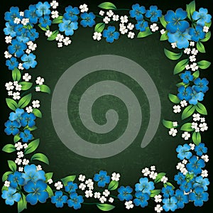 Abstract floral ornament on green background