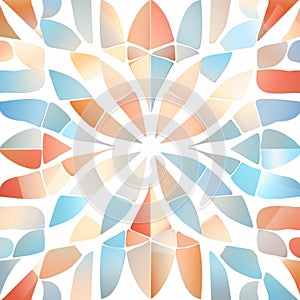 Abstract Floral Pattern With Blue And Orange Tiles