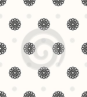 Abstract floral pattern. Seamless background. Black and white ornament. Graphic modern pattern.