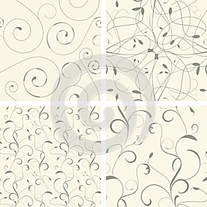 Abstract floral pattern set