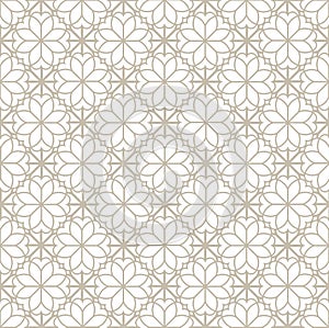 Abstract floral seamless pattern. Arabic ornament with geometric shapes. Abstract motives of the paintings of ancient Indian