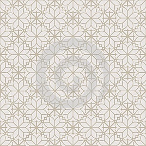Abstract floral seamless pattern. Arabic ornament with geometric shapes. Abstract motives of the paintings of ancient Indian