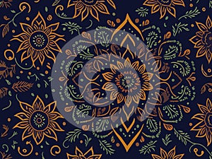 Abstract floral seamless pattern design