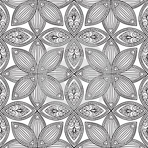 Abstract floral seamless pattern. Geometric ornament texture.