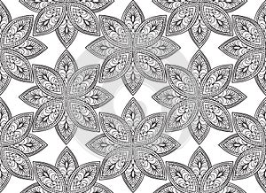 Abstract floral seamless pattern. Geometric ornament texture.