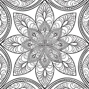 Abstract floral seamless pattern. Geometric ornament texture. Or