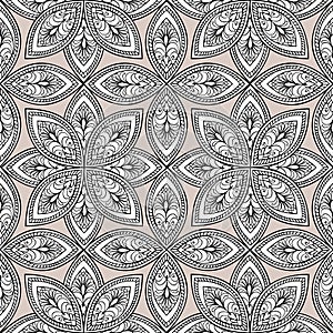 Abstract floral seamless pattern. Geometric ornament texture. Or