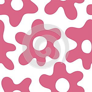Abstract floral seamless pattern. Pink flowers. Vector illustration. Simple background
