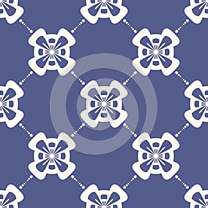 Abstract floral seamless pattern on purple background, design textile patchwork background