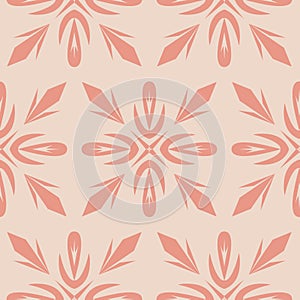 Abstract floral seamless pattern for textile and decorative design, creative flat motif, wide application vector illustration