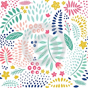 Abstract floral seamless pattern photo