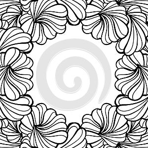 Abstract floral shapes vector frame