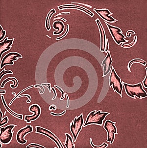 An abstract floral stylised leaf pattern.