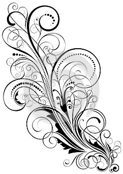 Abstract floral swirl design