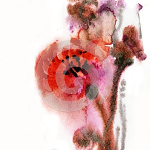 Abstract floral watercolor