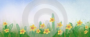 Abstract floral watercolor. Spring flower seasonal nature background