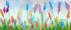 Abstract floral watercolor. Spring flower seasonal nature background