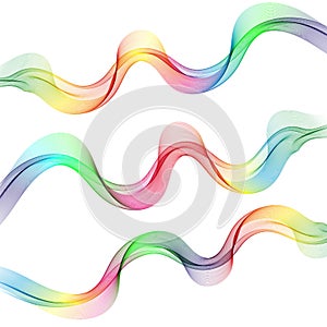 Abstract flow of colored waves .Vector background wave color spectrum Set design