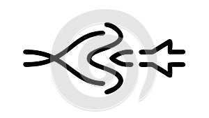 Abstract Flow or Connectivity Icon, vector design Generative AI