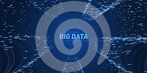 Abstract flow of data in cyber wormhole. Quantum computing information vortex. Digital singularity. Big data technology