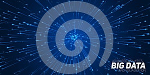 Abstract flow of data in cyber wormhole. Quantum computing information vortex. Digital singularity. Big data technology