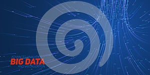 Abstract flow of data in cyber wormhole. Quantum computing information vortex. Digital singularity. Big data technology