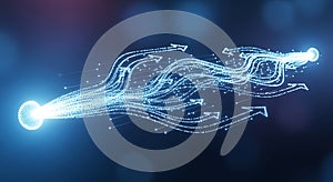 Abstract Flow of Digital Data Streams with Arrows