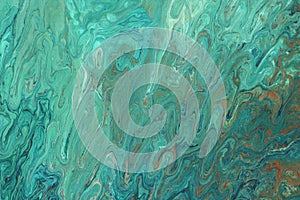 Abstract flow light sky blue marble waves gradient soft dynamic liquid pattern with fluid fabric painted texture