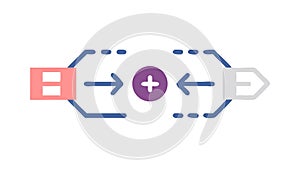 Abstract Flow Process Arrows Icon, System Integration, vector design Generative AI
