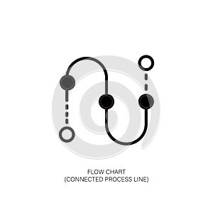 Abstract Flowchart Icon with Connected Processes