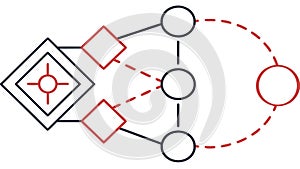 Abstract flowchart, representing network process and data flow, vector design Generative AI