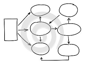 Abstract flowchart vector design elements. Hand-drawn frame, border, rectangle marker.