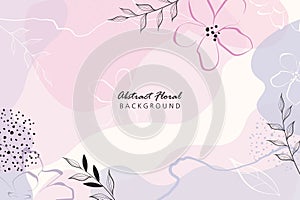 Abstract flower art frame background