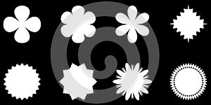 Abstract flower bud shapes set. Vector flower set.