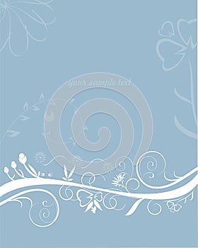 Abstract flower design on blue background
