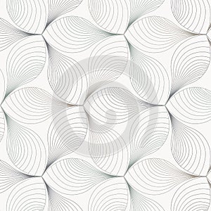 Abstract flower or flora vector pattern, repeating linear curve on petals, clean design for wallpaper, fabric, paint.
