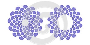 Abstract Flower Icons. Radial Circle Patterns. Design Elements Set