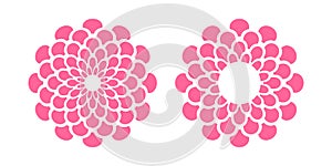Abstract Flower Icons. Radial Circle Patterns. Design Elements Set