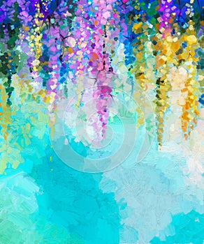 Abstract flower oil painting background