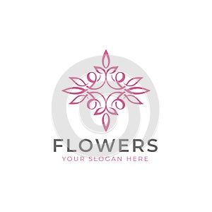 Abstract flower ornamet logo design