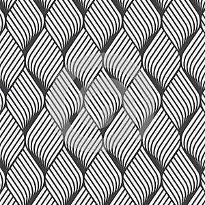 Abstract flower ripple pattern. Repeating vector texture. Wavy graphic background. Simple geometric waves.