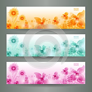 Abstract Flower Vector Background / Brochure Templ