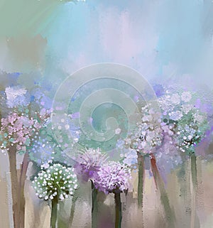 Abstract flowering Onion painting