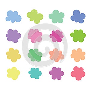 Abstract flowers or clouds shape art decoration vector illustration