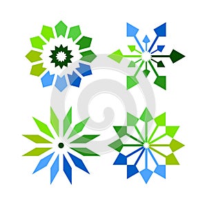 Abstract Flowers Icons. Design Elements