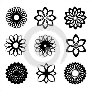 Abstract flowers set