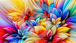 Abstract flowers with wide array of colors
