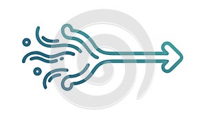 Abstract Flowing Arrow: Dynamic Directional Vector Icon, vector design Generative AI