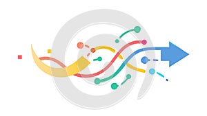 Abstract Flowing Arrow: Dynamic Progress & Creative Direction, vector design Generative AI