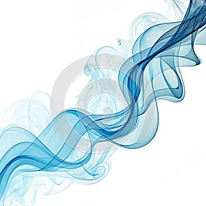 Abstract flowing blue smoke design